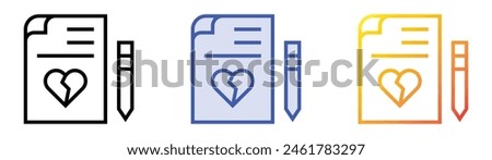 divorce icon. Linear, Blue Fill and Gradient Style Design Isolated On White Background