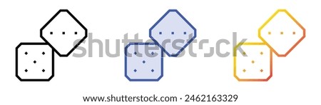 dices icon. Linear, Blue Fill and Gradient Style Design Isolated On White Background