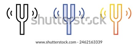 diapason icon. Linear, Blue Fill and Gradient Style Design Isolated On White Background