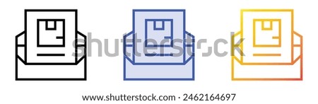 description icon. Linear, Blue Fill and Gradient Style Design Isolated On White Background