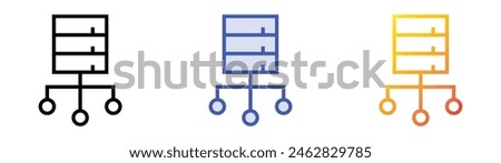 data storage icon. Linear, Blue Fill and Gradient Style Design Isolated On White Background