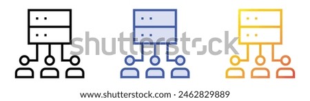 data storage icon. Linear, Blue Fill and Gradient Style Design Isolated On White Background