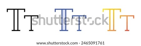 font size icon. Linear, Blue Fill and Gradient Style Design Isolated On White Background