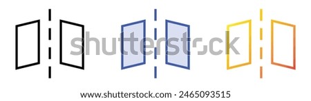 flip icon. Linear, Blue Fill and Gradient Style Design Isolated On White Background