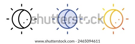 first quarter icon. Linear, Blue Fill and Gradient Style Design Isolated On White Background