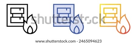 firewall icon. Linear, Blue Fill and Gradient Style Design Isolated On White Background