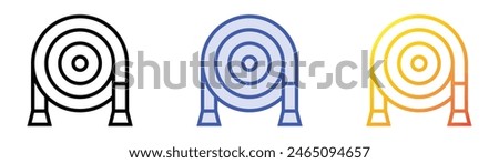 fire hose icon. Linear, Blue Fill and Gradient Style Design Isolated On White Background