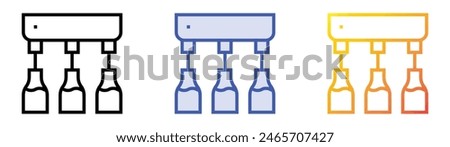 filling machine icon. Linear, Blue Fill and Gradient Style Design Isolated On White Background