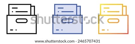 files icon. Linear, Blue Fill and Gradient Style Design Isolated On White Background