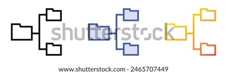 file system icon. Linear, Blue Fill and Gradient Style Design Isolated On White Background