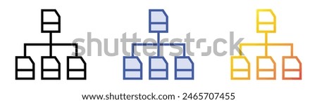 file icon. Linear, Blue Fill and Gradient Style Design Isolated On White Background