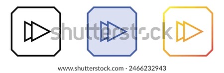 fast forward icon. Linear, Blue Fill and Gradient Style Design Isolated On White Background