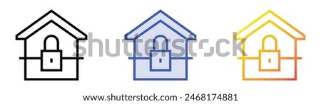 eviction icon. Linear, Blue Fill and Gradient Style Design Isolated On White Background