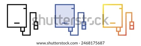 external hard drive icon. Linear, Blue Fill and Gradient Style Design Isolated On White Background