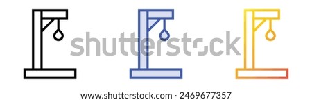 gallow icon. Linear, Blue Fill and Gradient Style Design Isolated On White Background