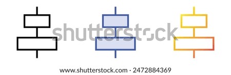 horizontal alignment icon. Linear, Blue Fill and Gradient Style Design Isolated On White Background
