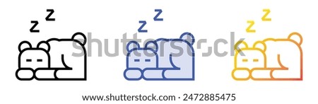 hibernate icon. Linear, Blue Fill and Gradient Style Design Isolated On White Background