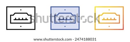 hdmi port icon. Linear, Blue Fill and Gradient Style Design Isolated On White Background