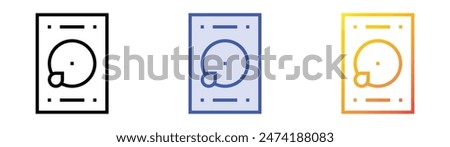 hard drive icon. Linear, Blue Fill and Gradient Style Design Isolated On White Background