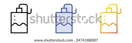hard disk drive icon. Linear, Blue Fill and Gradient Style Design Isolated On White Background