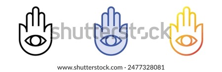 hamsa icon. Linear, Blue Fill and Gradient Style Design Isolated On White Background