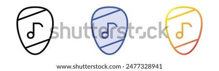 guitar pick icon. Linear, Blue Fill and Gradient Style Design Isolated On White Background