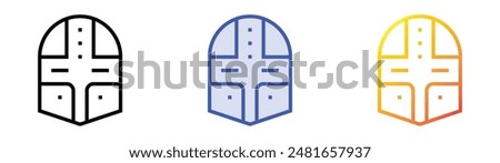 knight icon. Linear, Blue Fill and Gradient Style Design Isolated On White Background