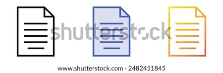 justified icon. Linear, Blue Fill and Gradient Style Design Isolated On White Background
