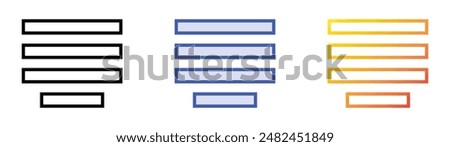 justify icon. Linear, Blue Fill and Gradient Style Design Isolated On White Background
