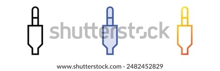 jack connector icon. Linear, Blue Fill and Gradient Style Design Isolated On White Background