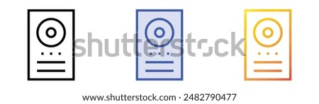 intercom icon. Linear, Blue Fill and Gradient Style Design Isolated On White Background