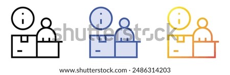 info point icon. Linear, Blue Fill and Gradient Style Design Isolated On White Background