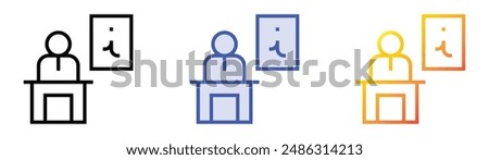 info point icon. Linear, Blue Fill and Gradient Style Design Isolated On White Background