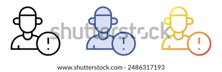 human error icon. Linear, Blue Fill and Gradient Style Design Isolated On White Background