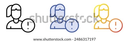 human error icon. Linear, Blue Fill and Gradient Style Design Isolated On White Background