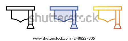 mortarboard icon. Linear, Blue Fill and Gradient Style Design Isolated On White Background