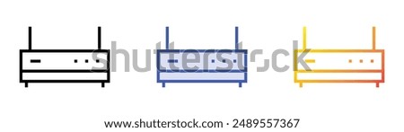 modem icon. Linear, Blue Fill and Gradient Style Design Isolated On White Background