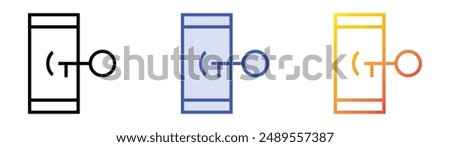 mobile protection icon. Linear, Blue Fill and Gradient Style Design Isolated On White Background