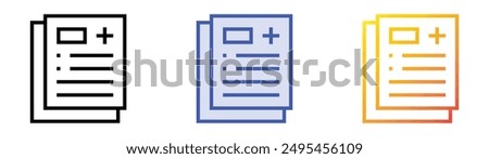 medical checkup icon. Linear, Blue Fill and Gradient Style Design Isolated On White Background