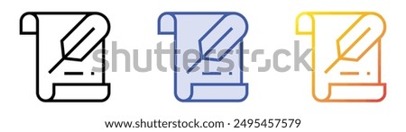 manifesto icon. Linear, Blue Fill and Gradient Style Design Isolated On White Background