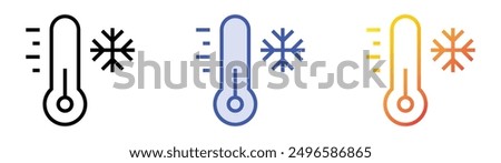 low temperature icon. Linear, Blue Fill and Gradient Style Design Isolated On White Background