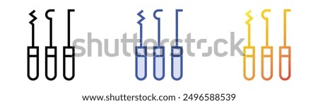 lockpick icon. Linear, Blue Fill and Gradient Style Design Isolated On White Background