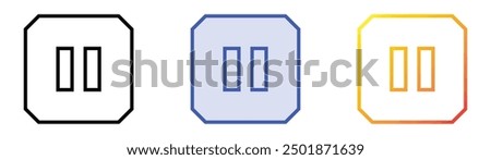 pause icon. Linear, Blue Fill and Gradient Style Design Isolated On White Background