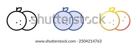 oranges icon. Linear, Blue Fill and Gradient Style Design Isolated On White Background