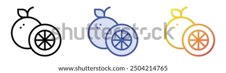 orange icon. Linear, Blue Fill and Gradient Style Design Isolated On White Background