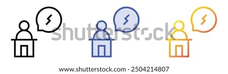 opposition icon. Linear, Blue Fill and Gradient Style Design Isolated On White Background