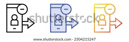 offline icon. Linear, Blue Fill and Gradient Style Design Isolated On White Background