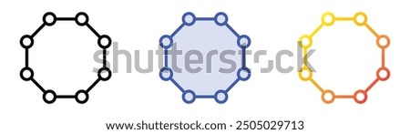 octagon icon. Linear, Blue Fill and Gradient Style Design Isolated On White Background