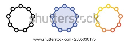 nonagon icon. Linear, Blue Fill and Gradient Style Design Isolated On White Background