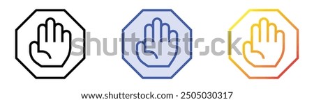 no passing icon. Linear, Blue Fill and Gradient Style Design Isolated On White Background